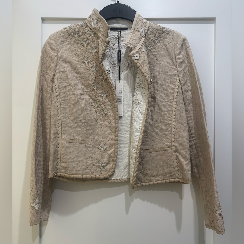 Elie Tahari Beige Quilted Women's Blazer